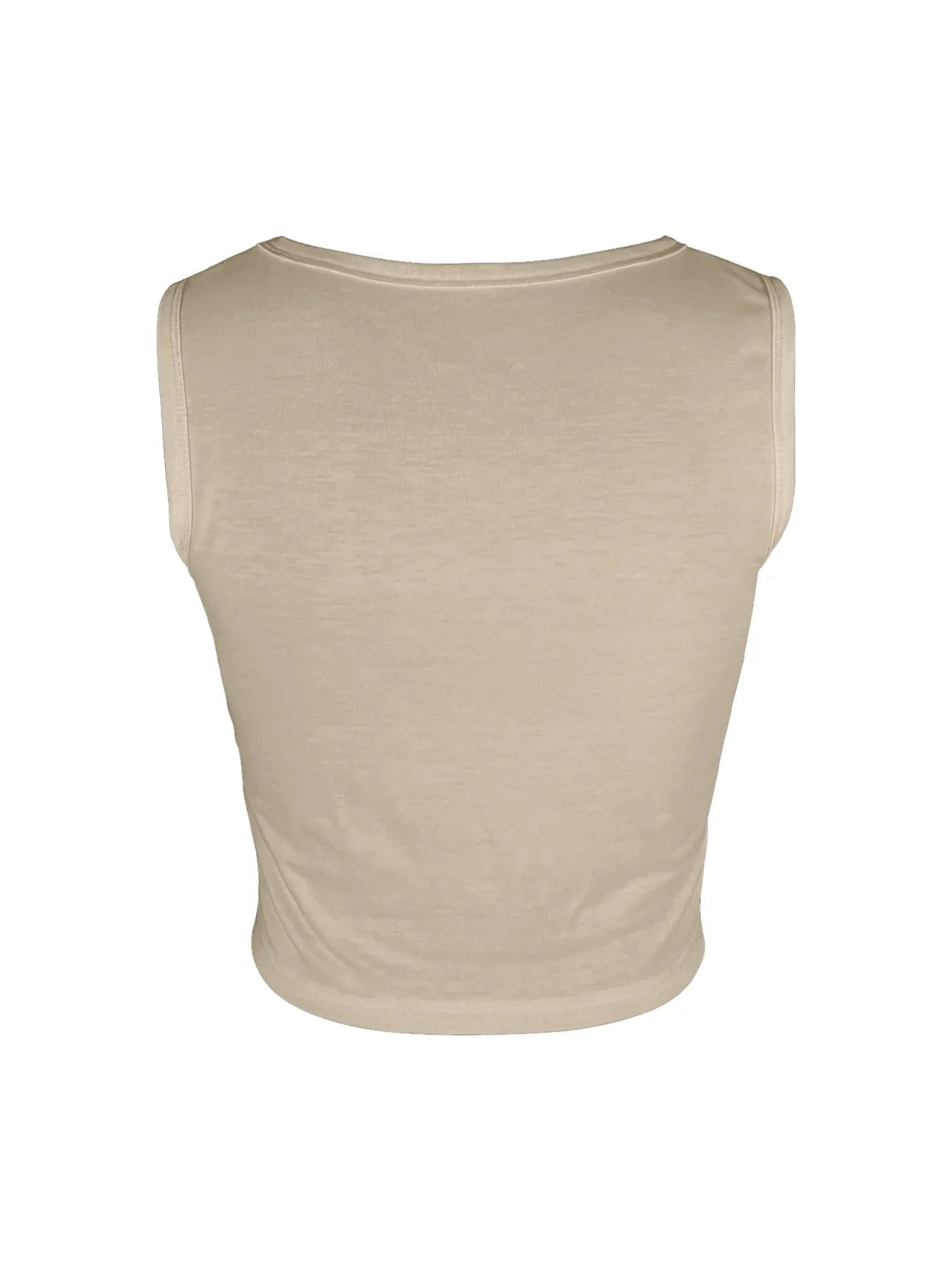 Beige Crop Top Classic Cream Ribbed Crop Tank – Neutral Tone Elegance