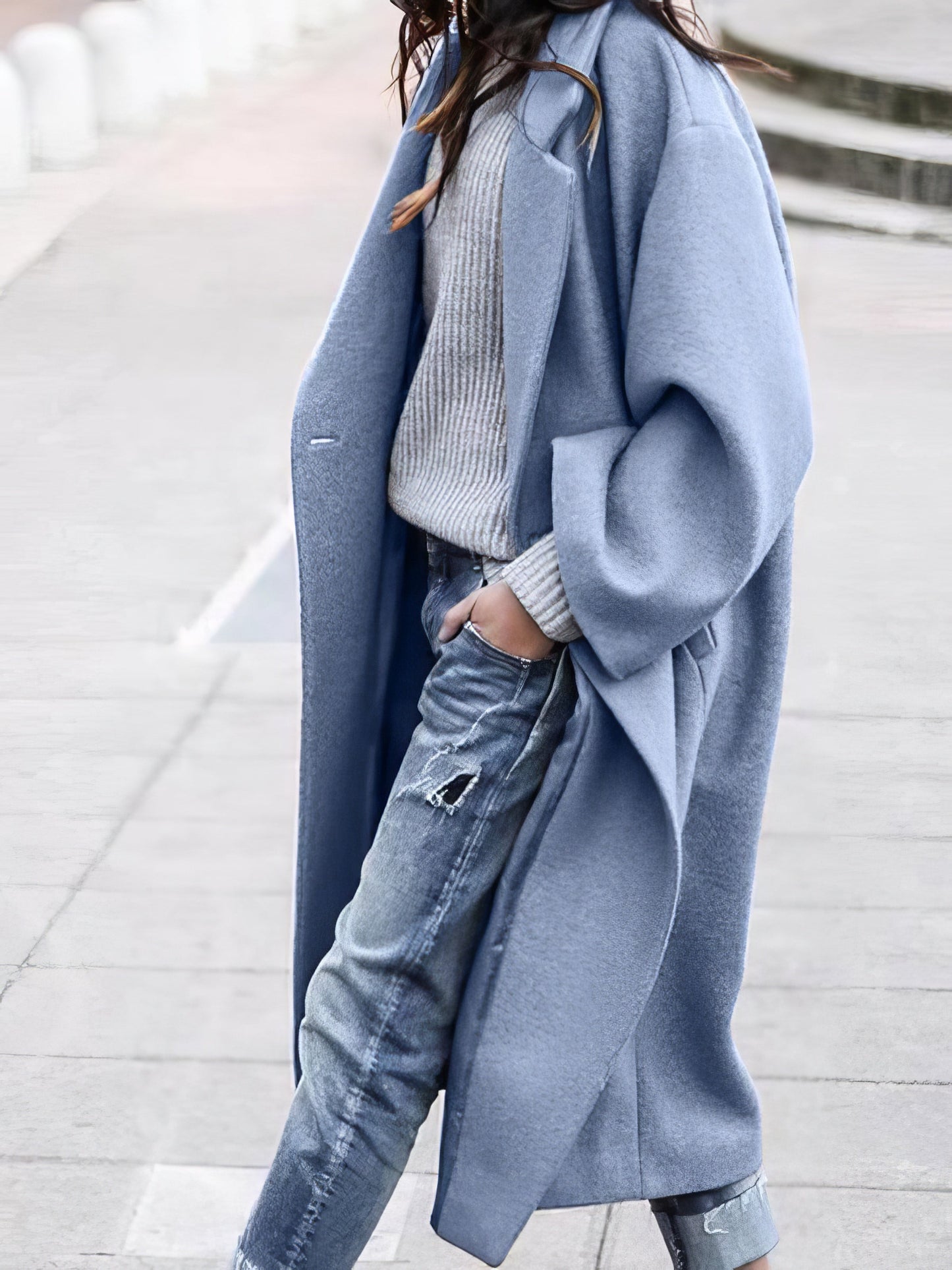 Coats - Solid Double-Sided Woolen Mid-Length Coat - MsDressly