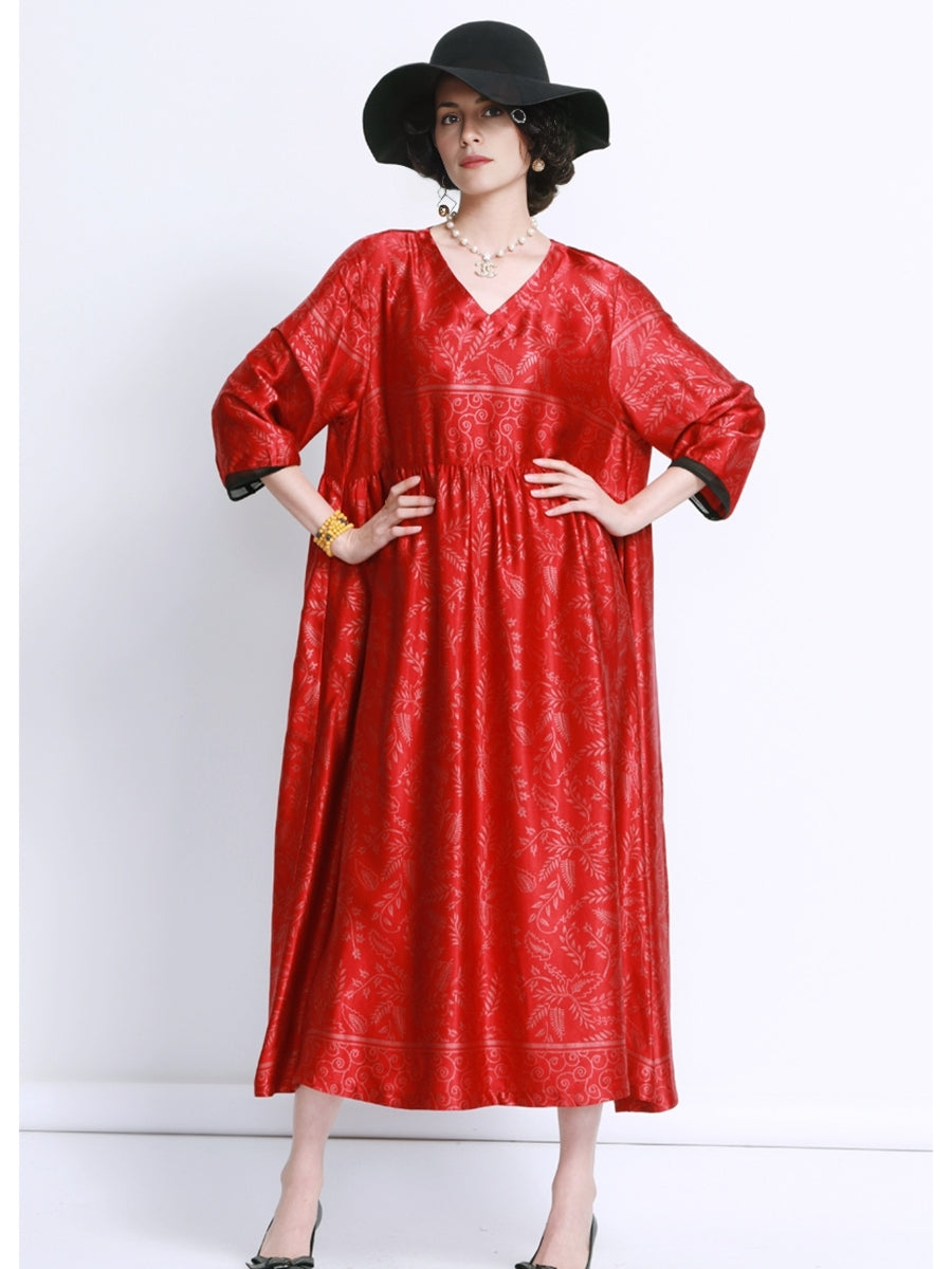 Elegant Black and Gold Floral Maxi Dress