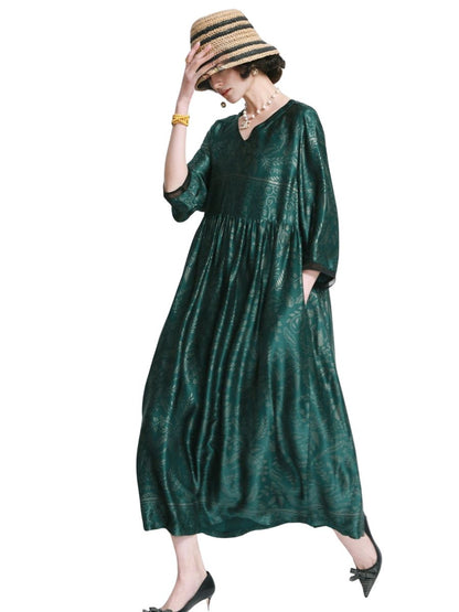 Elegant Black and Gold Floral Maxi Dress