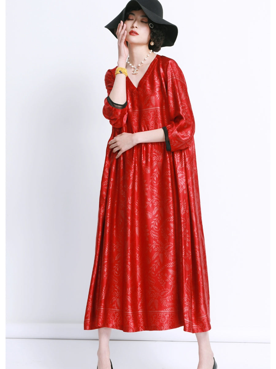 Elegant Black and Gold Floral Maxi Dress