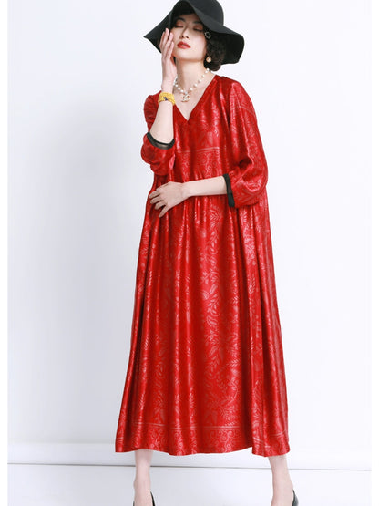 Elegant Black and Gold Floral Maxi Dress