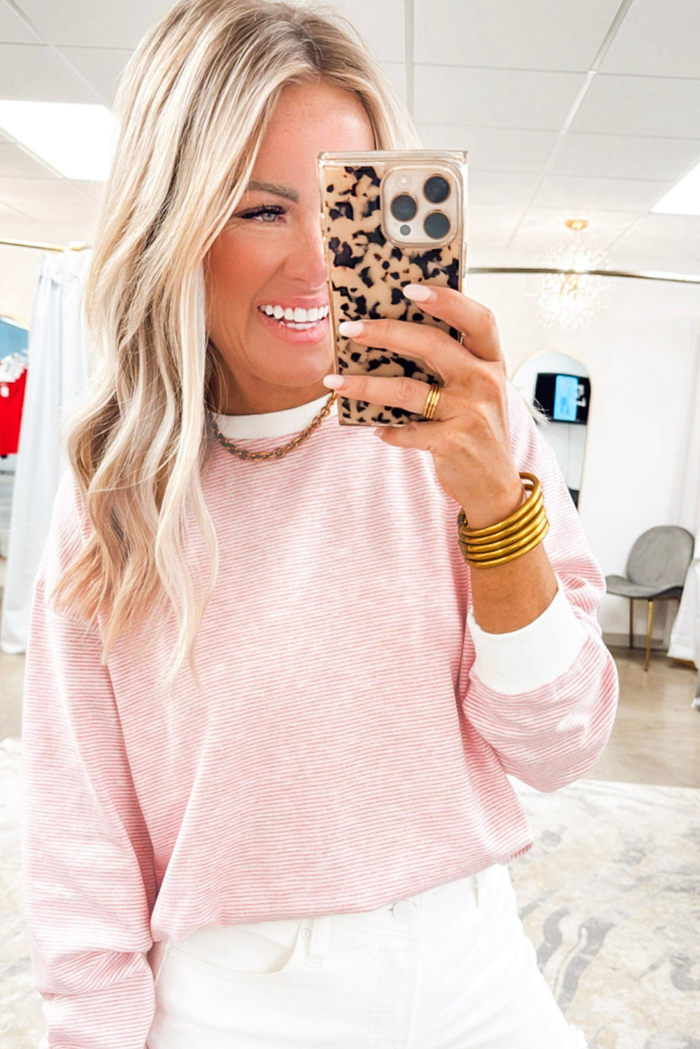 striped long sleeve top