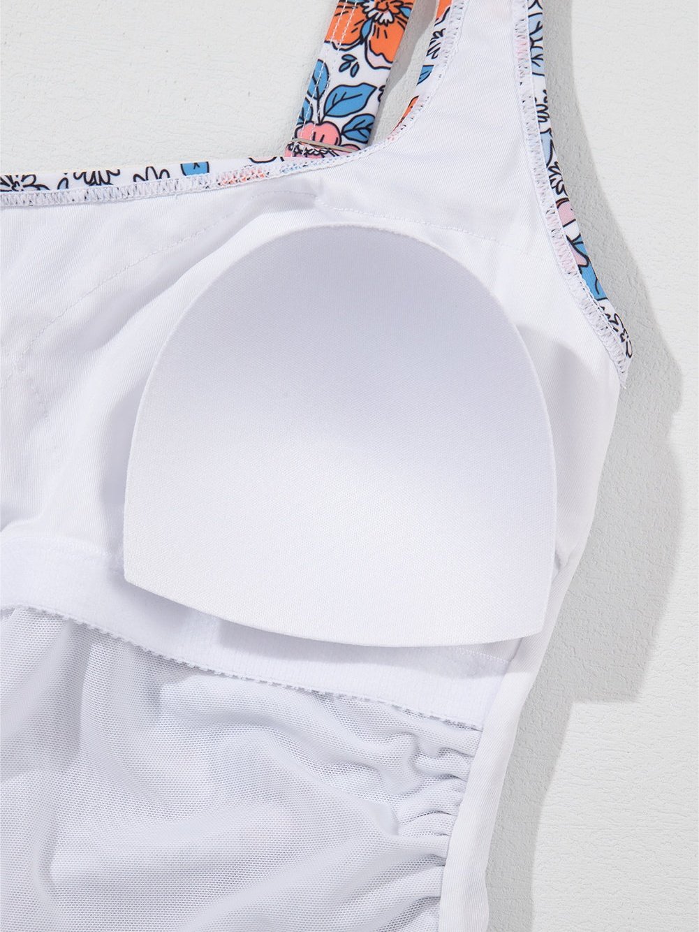 Elegant Pink Floral Drawstring Ruched Beach Swim Dress