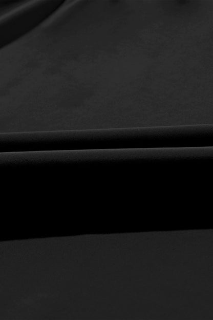 Sleek Black Crossed Cutout One Piece Swimsuit Dress