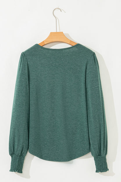 v neck long sleeve top