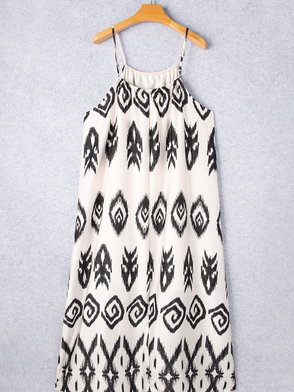 Cowgirl Chic Black Aztec Western Print Halter Maxi Dress