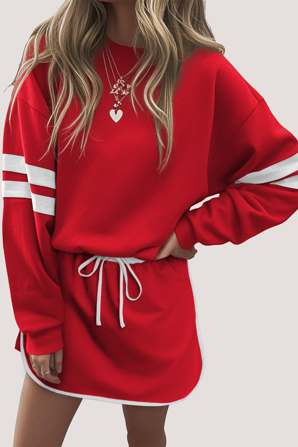 oversize sweatshirt mini skirt set