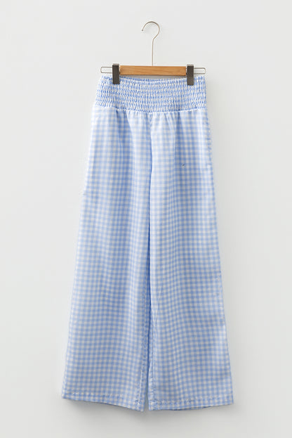 plaid print high waist pants