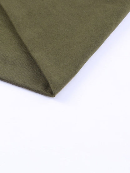 Green Patchwork Oversized Drop Shoulder Top