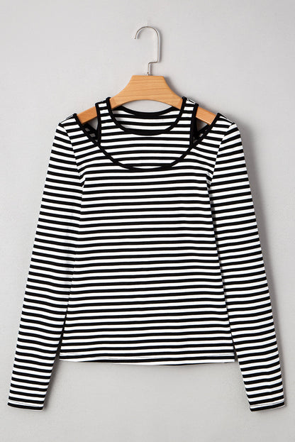 stripe long sleeve top
