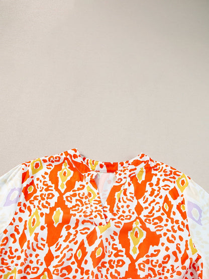 Leopard Print V-Neck Plus Size Babydoll Dress