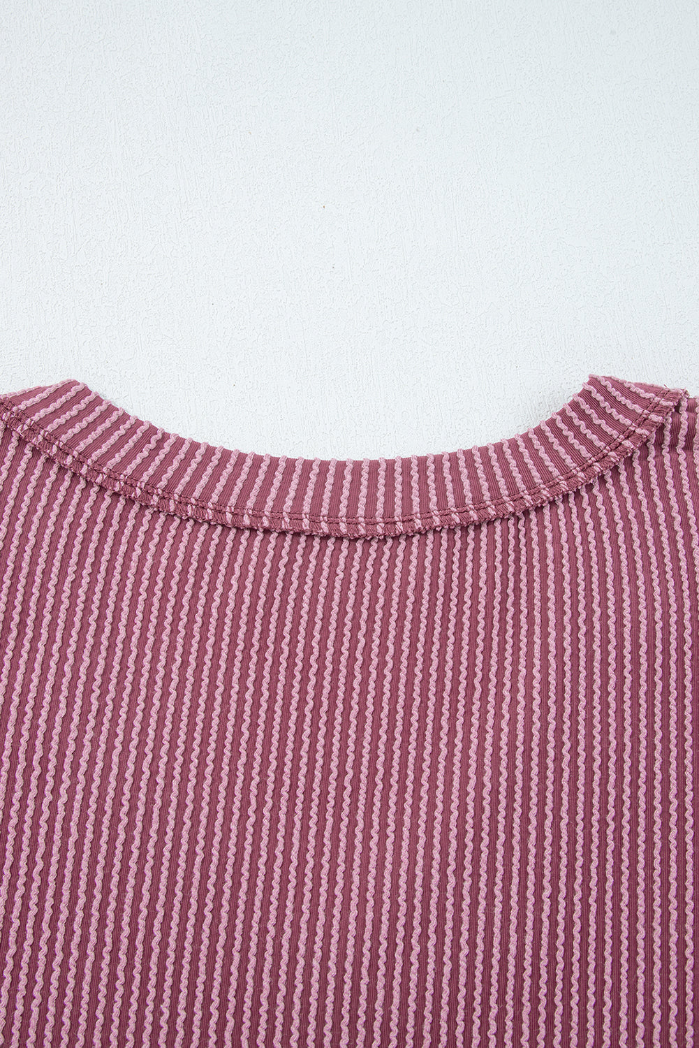 twisted ribbed long sleeve top