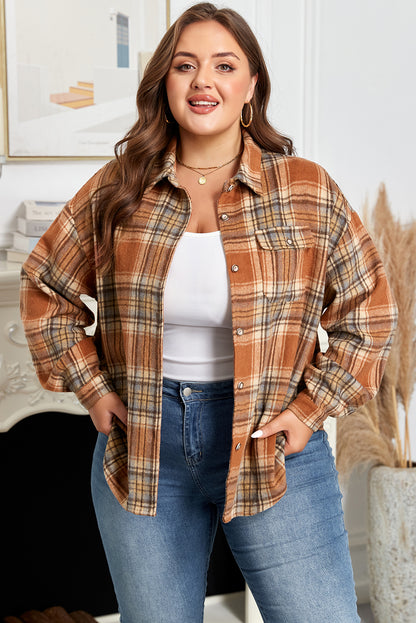 plus size plaid shacket