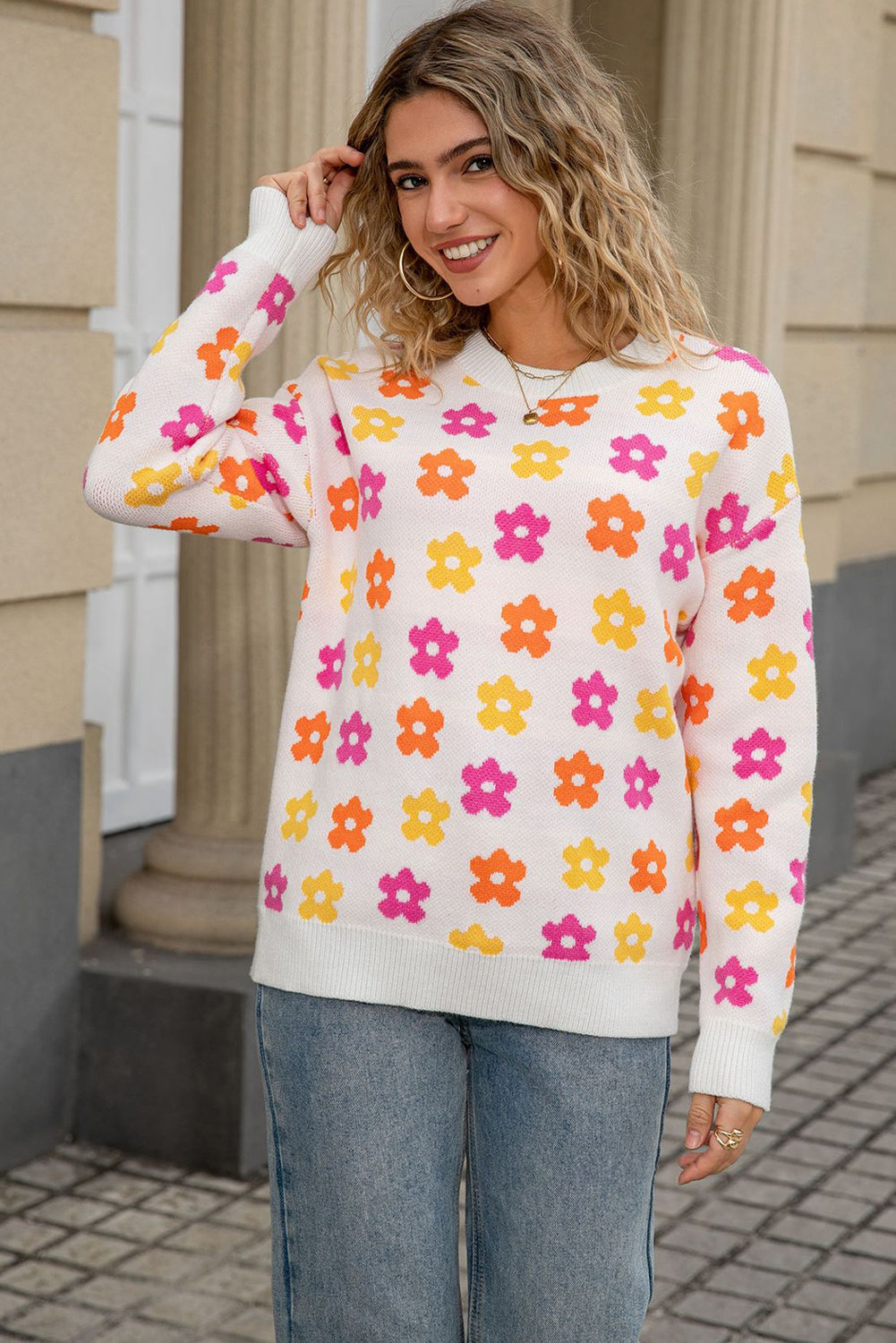 womens flower sweater