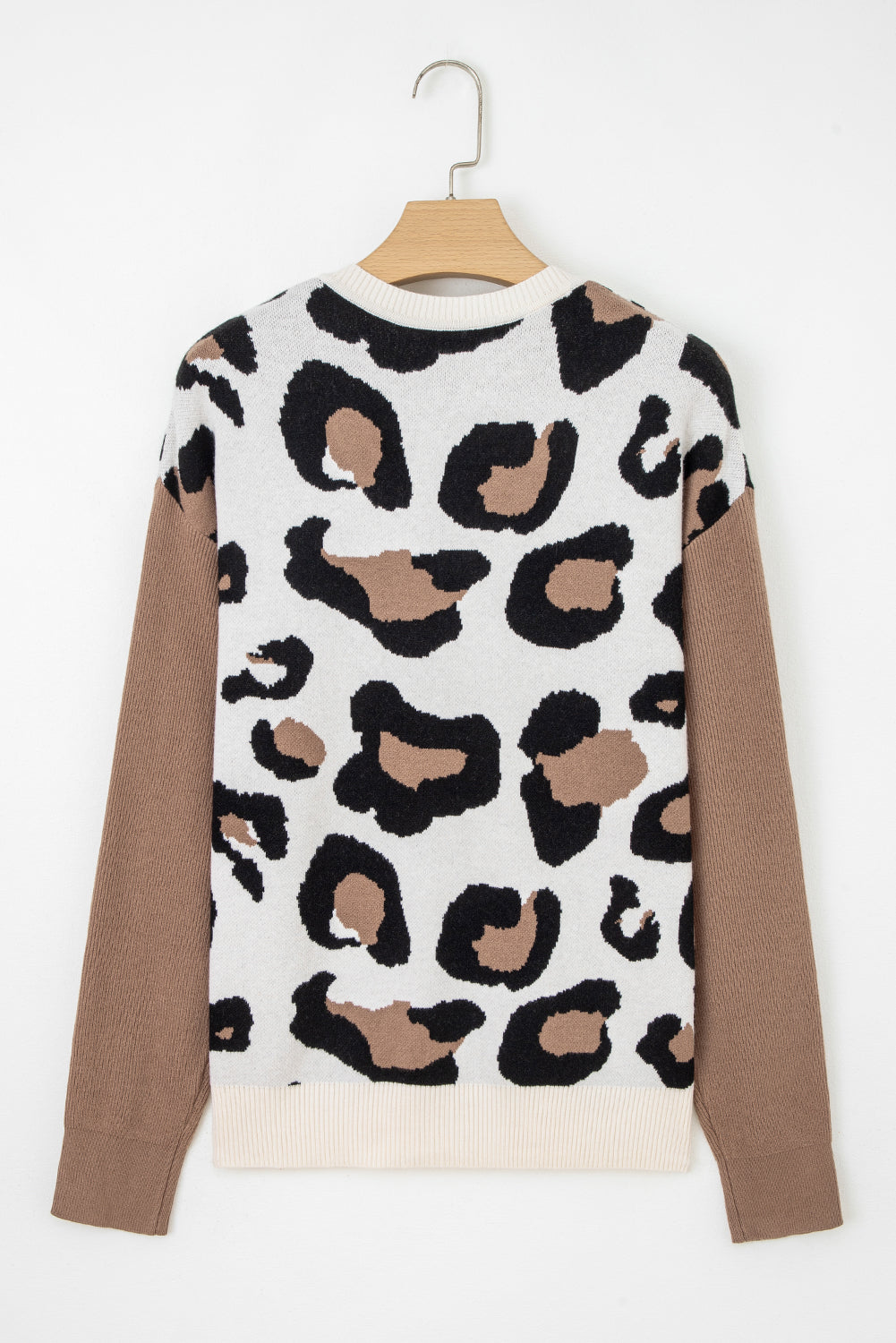 leopard patchwork sweater