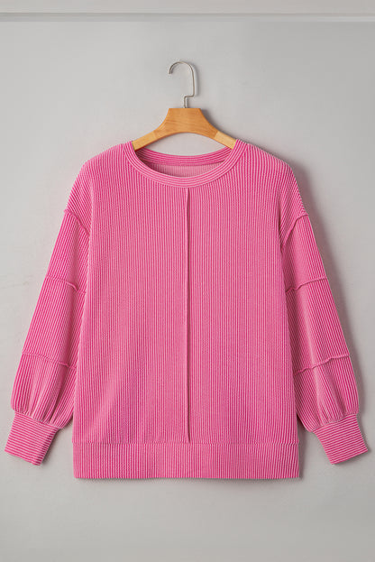 plus size ribbed long sleeve top