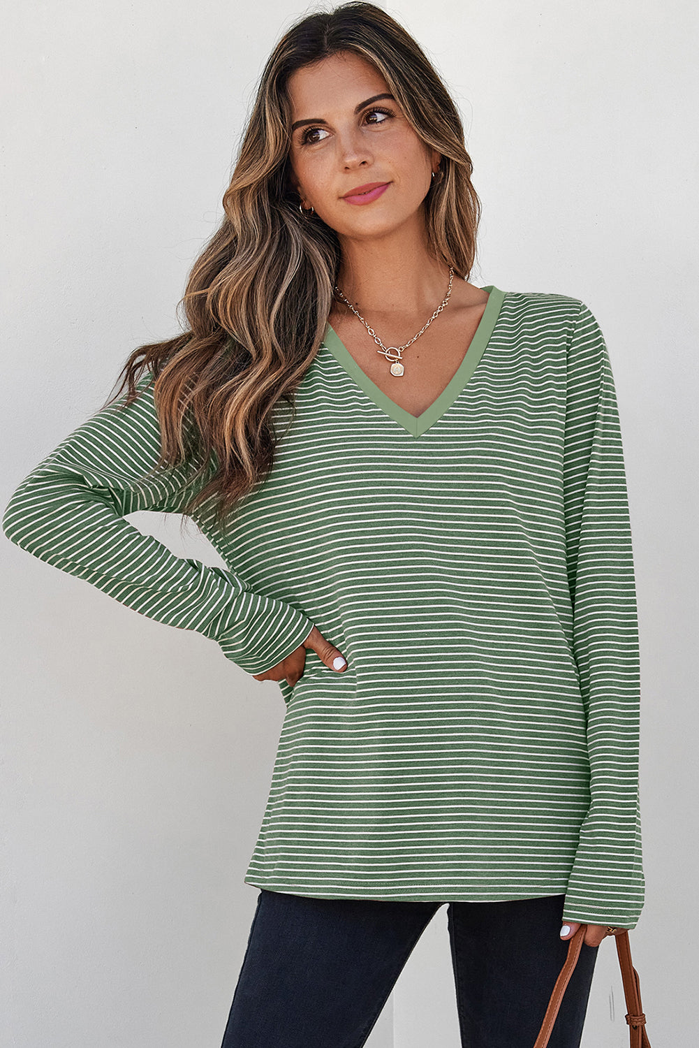 striped long sleeve top