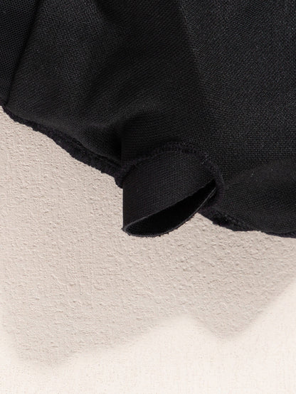 Elegant Black Mesh Detail One-Piece Swimsuit with Adjustable Straps