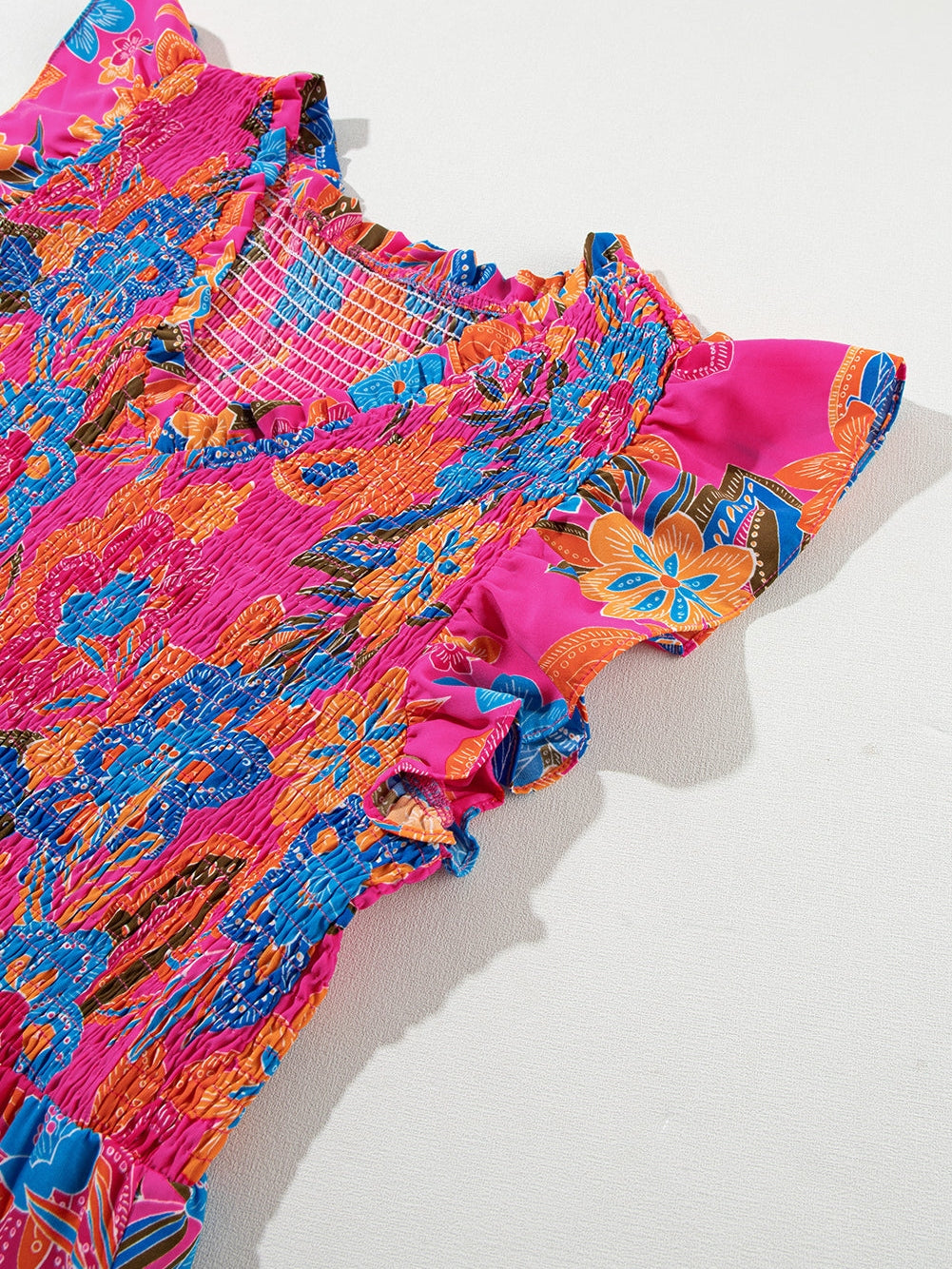 Crimson Blossom Tiered Sleeveless Plus Size Maxi Dress