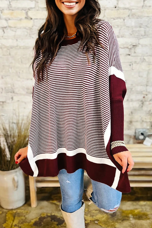 striped knit sweater