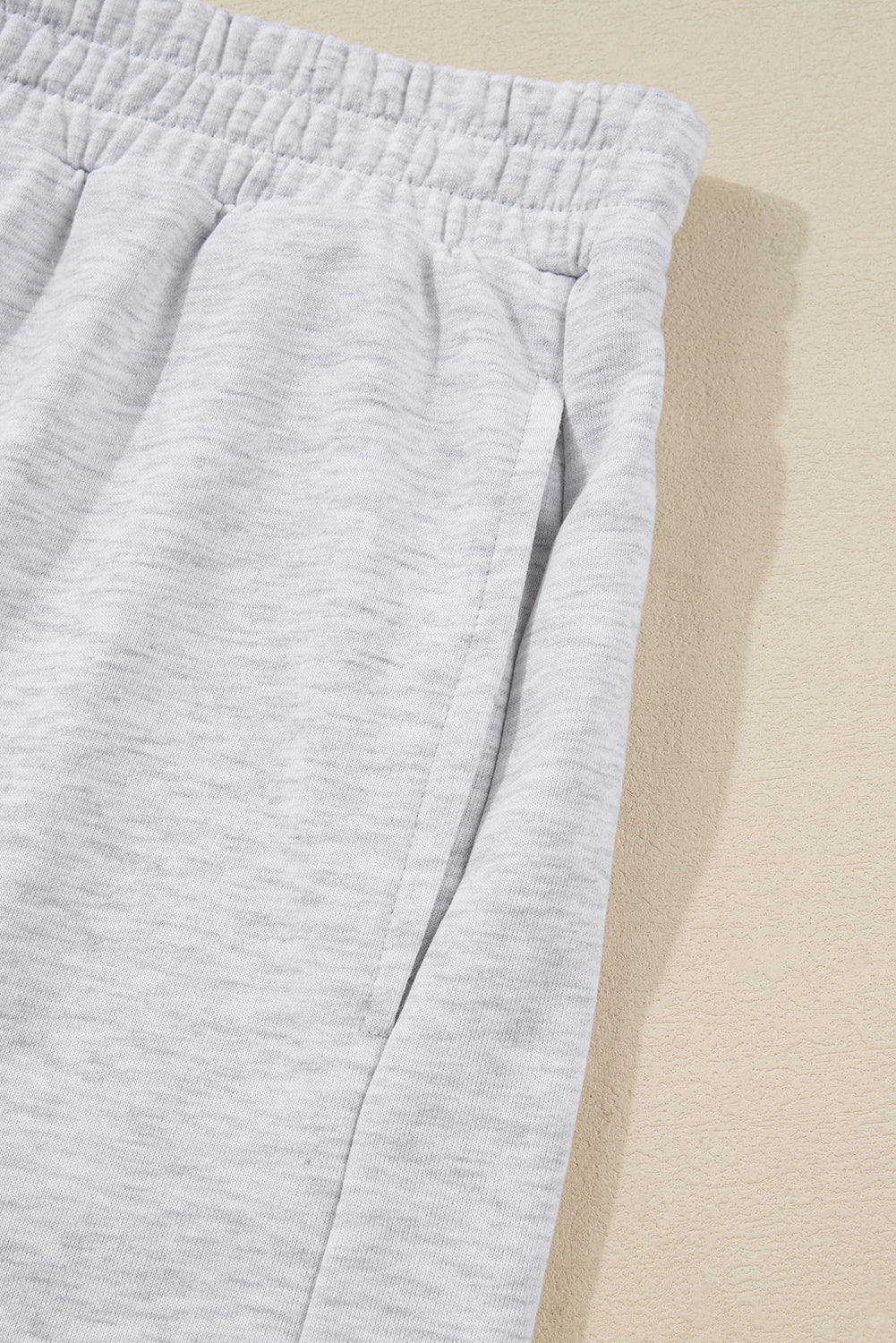 Light Grey Girly Bow Embroidered Puff Sleeve Pullover Loose Shorts Plus 2pcs Outfit