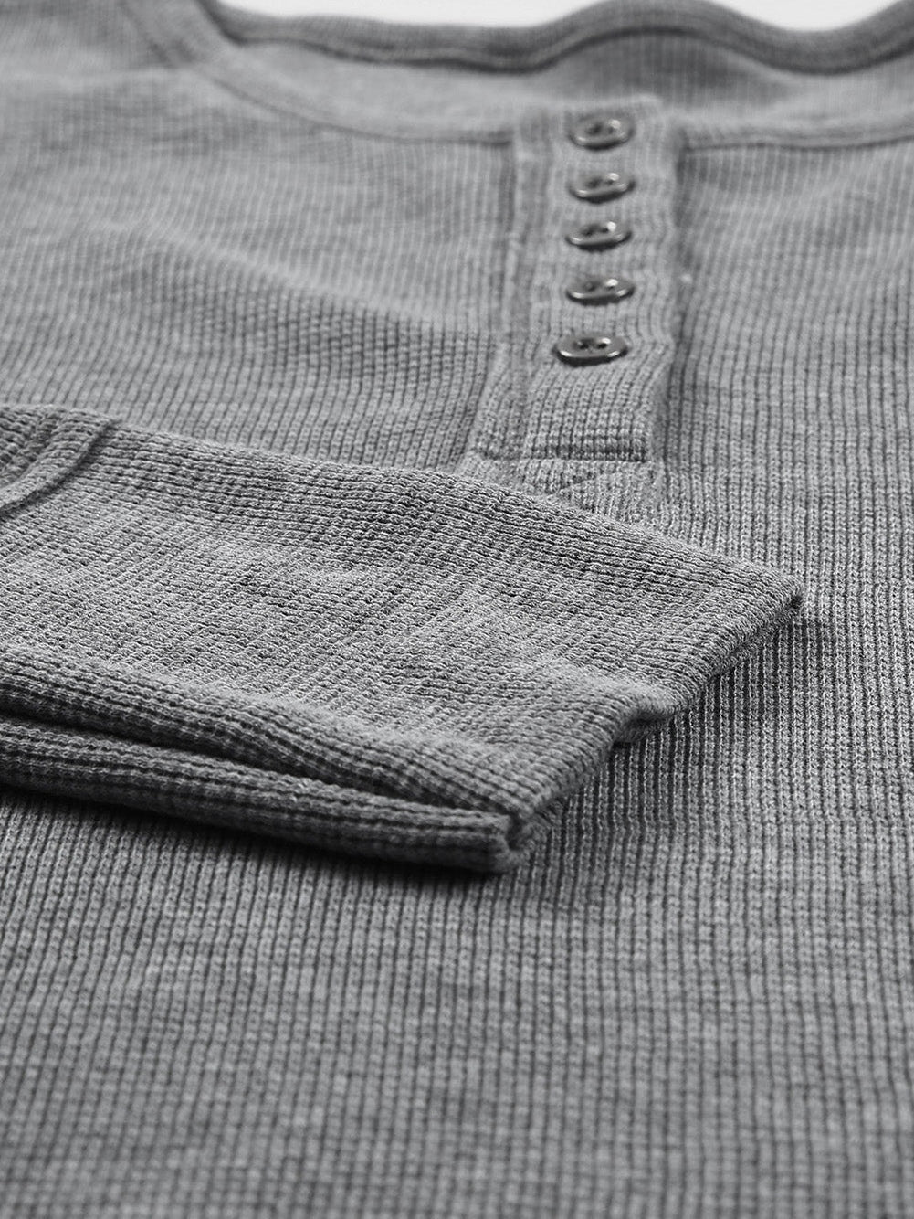 Elegant Black Waffle Knit Button-Up Top