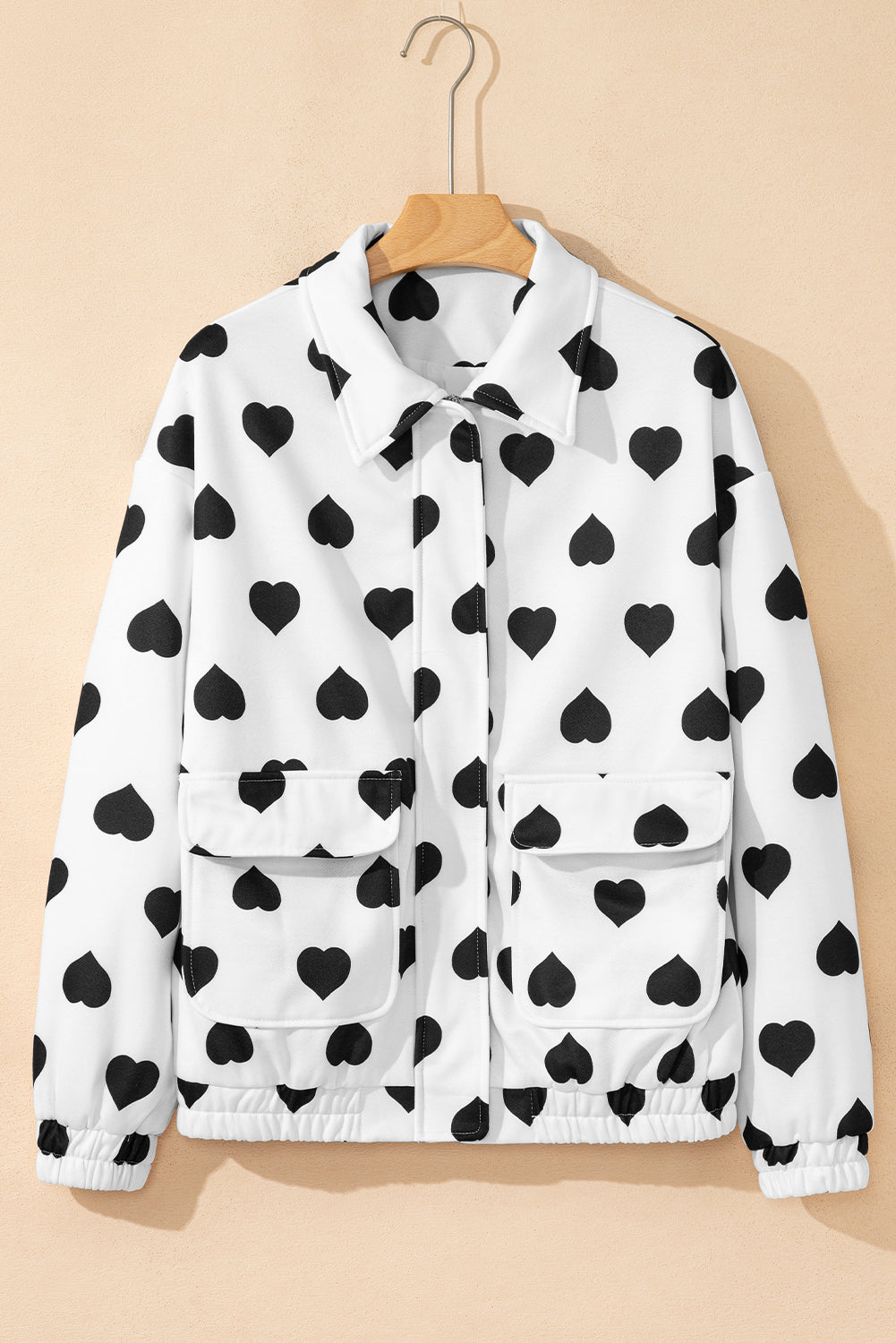 heart print jacket