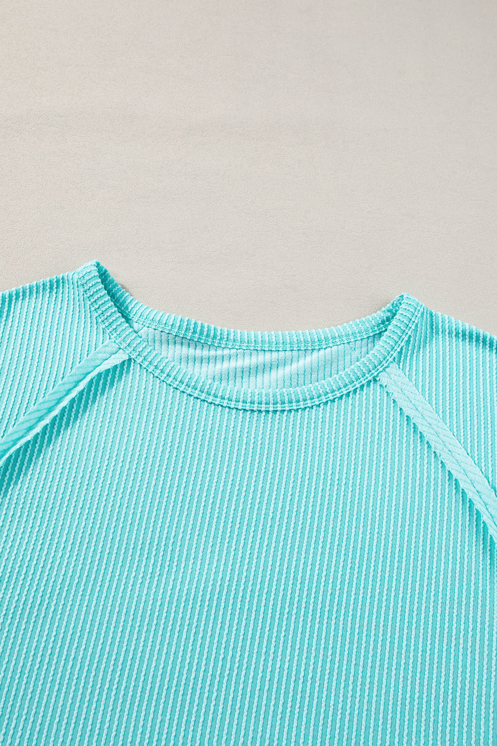 Light Blue Ribbed Seam Shift Plus Size T Shirt