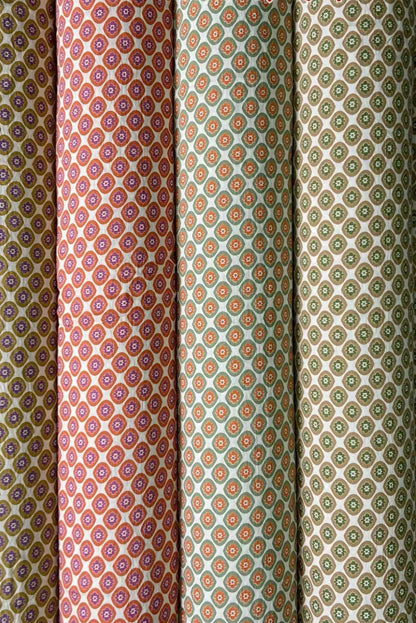 Green Plus Size Floral Print Mixed Patchwork Notched Neck Long Sleeve Blouse