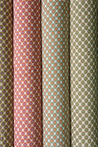 Green Plus Size Floral Print Mixed Patchwork Notched Neck Long Sleeve Blouse