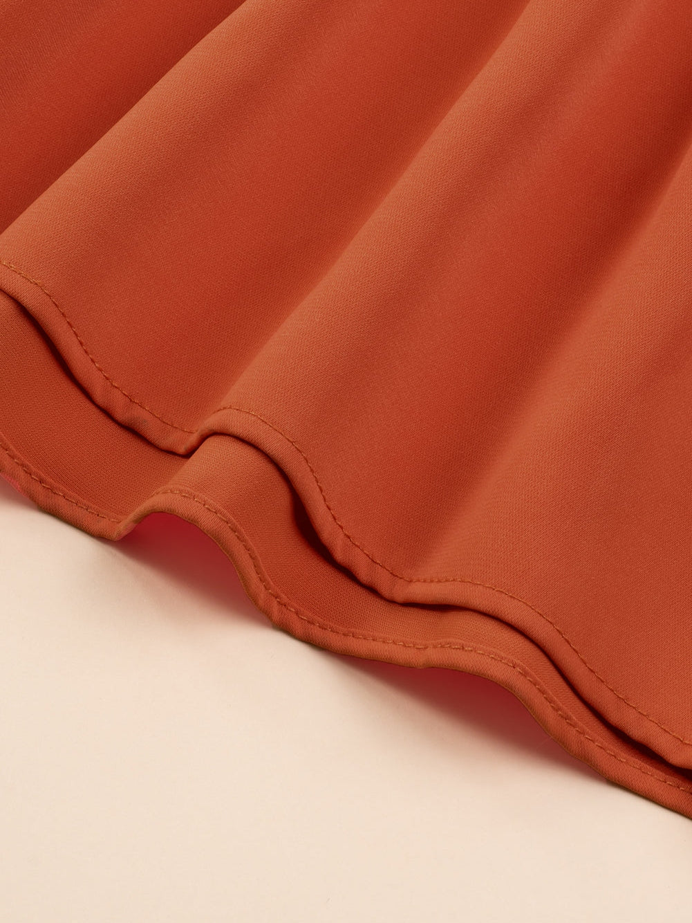 Russet Orange Plus Size Ruffled Hem Sleeveless Long Dress