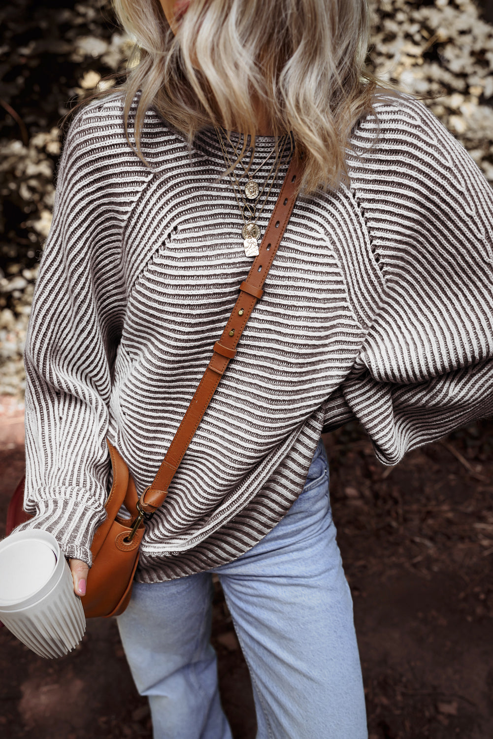 striped knit sweater