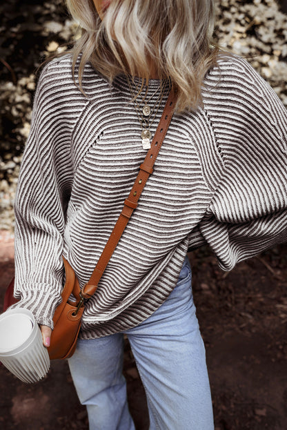 striped knit sweater