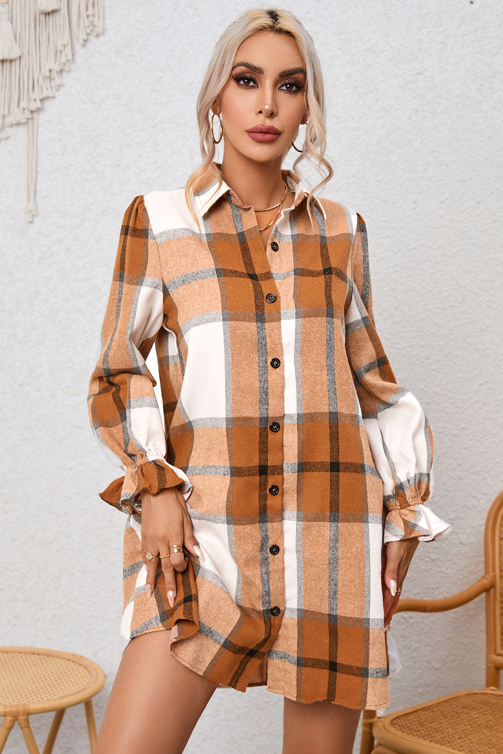 plaid shirt dress