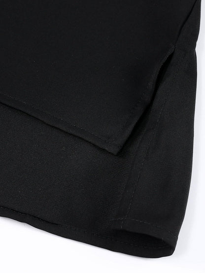 Satin Commute Solid Color V Neck Long Sleeved Blouse