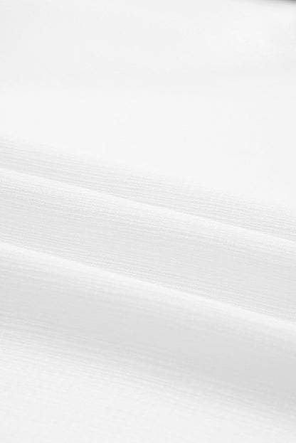 Elegant White Lace Detail V-Neck Blouse