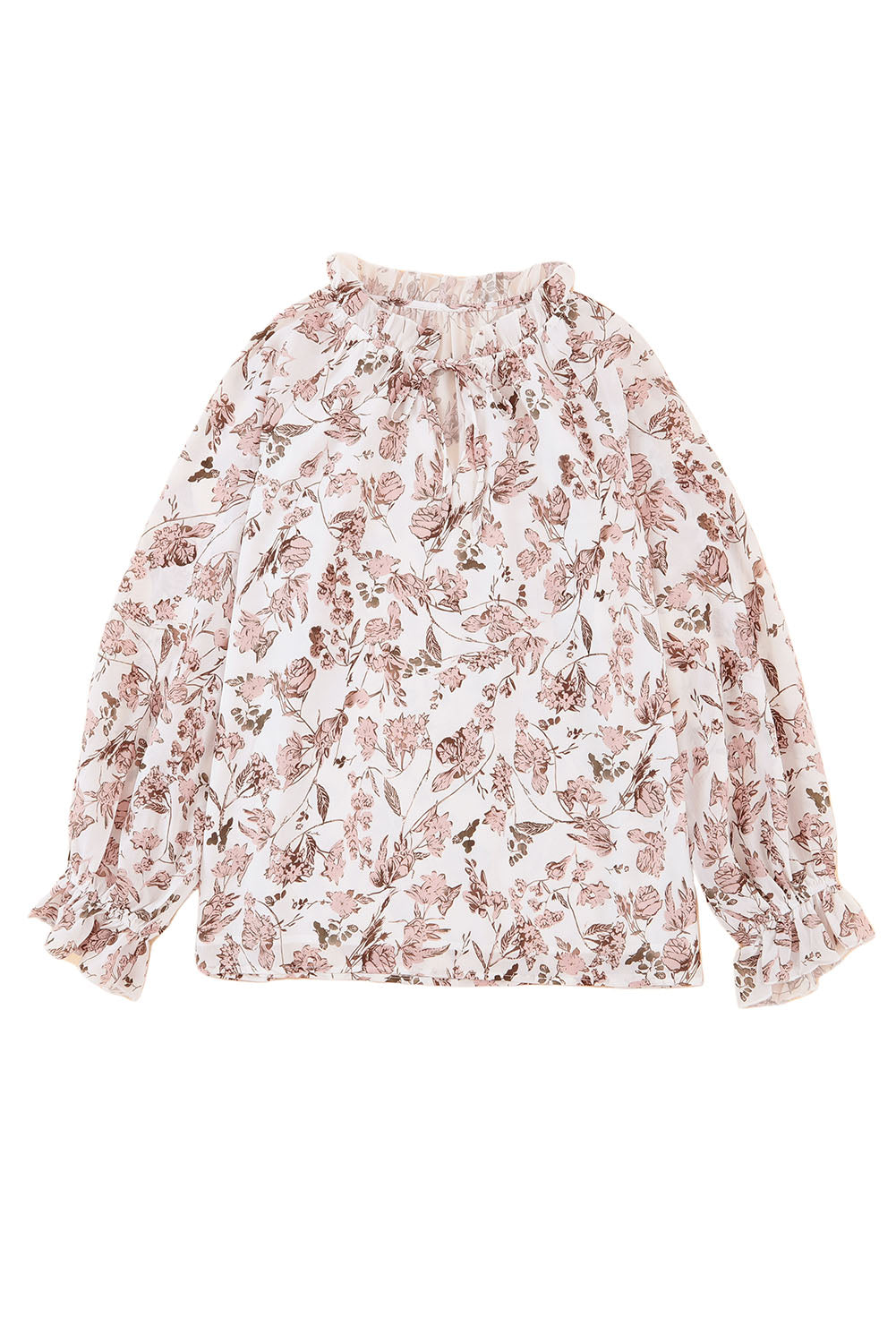 Floral Fantasy Bubble Sleeve Boho Blouse