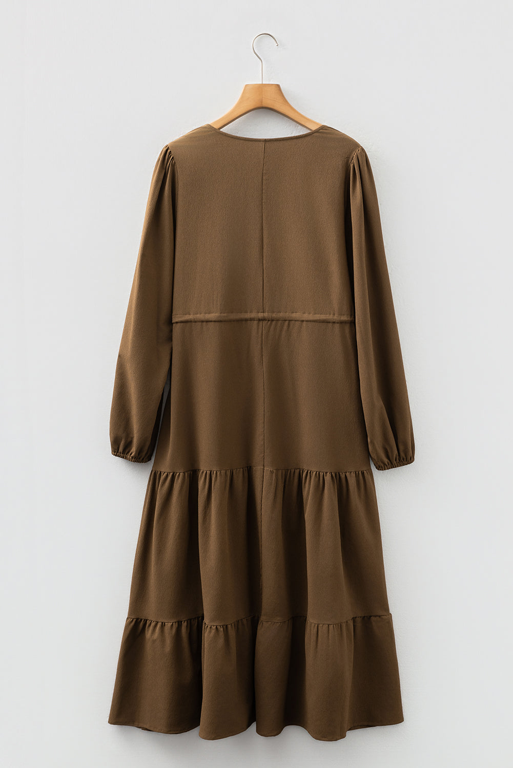 solid long sleeve maxi dress