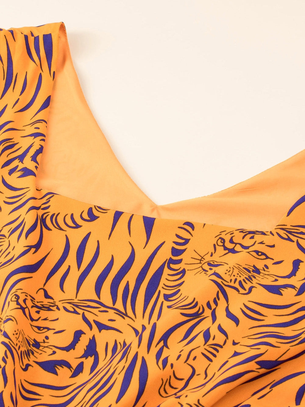 Sunny Plus Size Tiger Stripe V Neck Sleeveless Romper