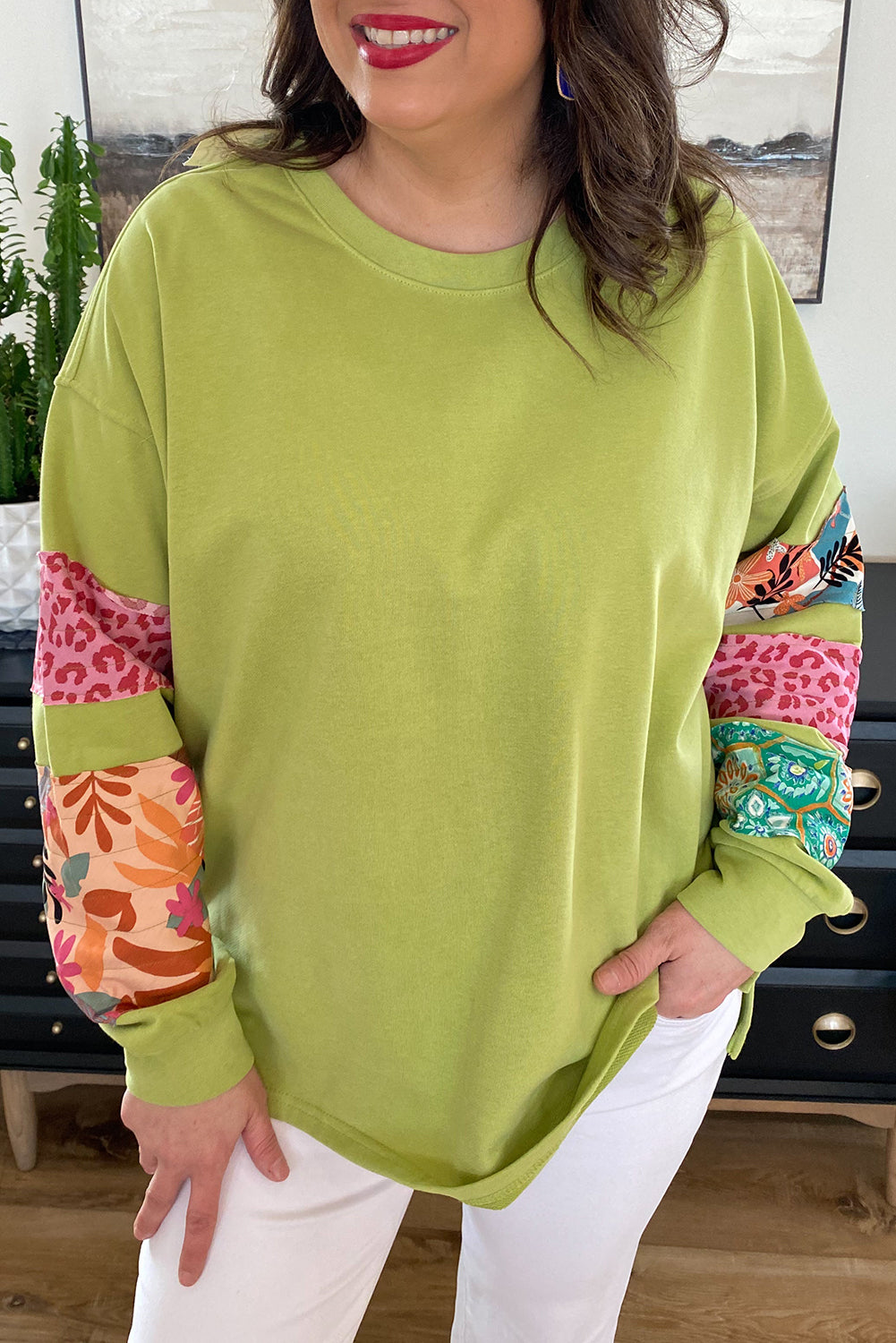 plus size green sweatshirt