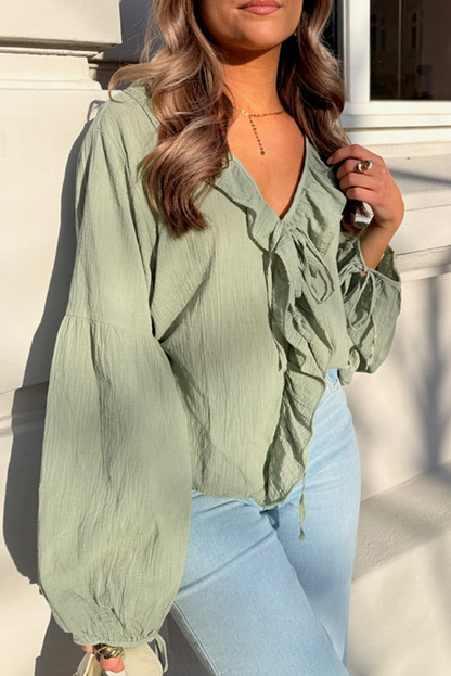 ruffle trim blouse