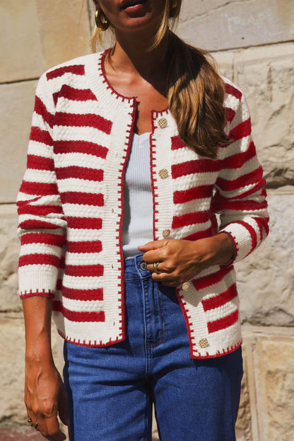 striped cardigan womens