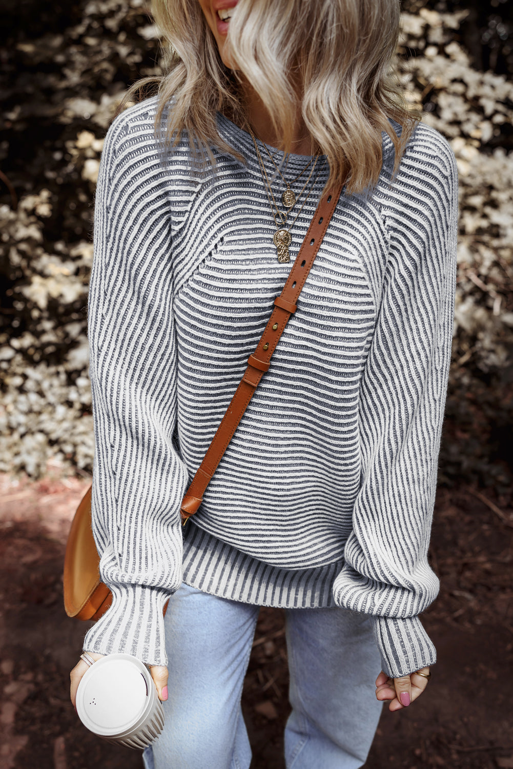 striped knit sweater