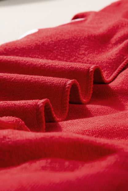 Festive Alphabet Graphic Casual Red Pullover Sweatshirt