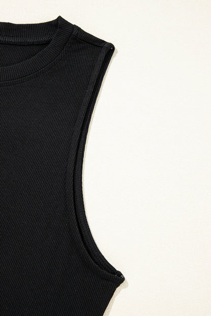 Chic Black Wide Leg Jumpsuit with Cinched Waist