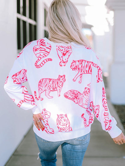 Fierce Pink Leopard Print Sweater