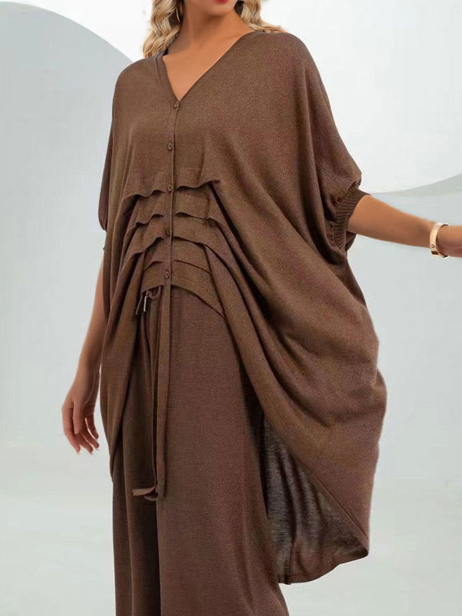 T-Shirts - Loose Fashion Silk Pleated Lrregular T-Shirt - MsDressly