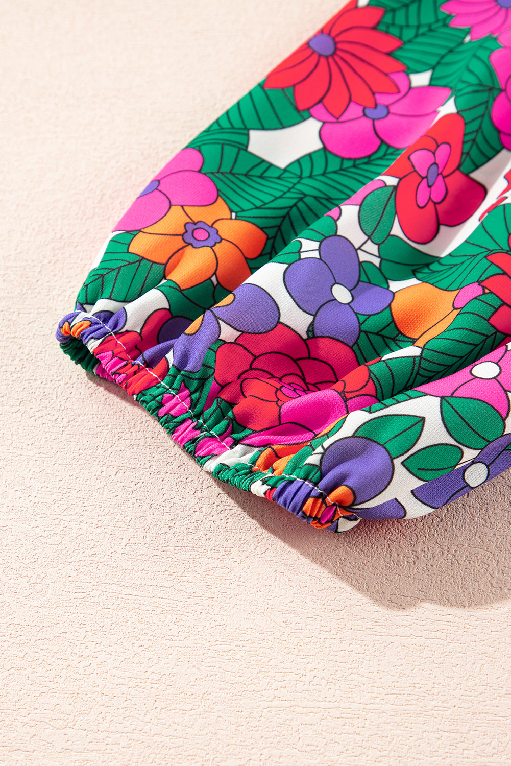 plus size floral long sleeve dress