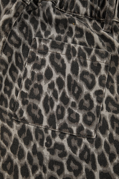 Yellow Leopard Straight Loose Leg Jeans